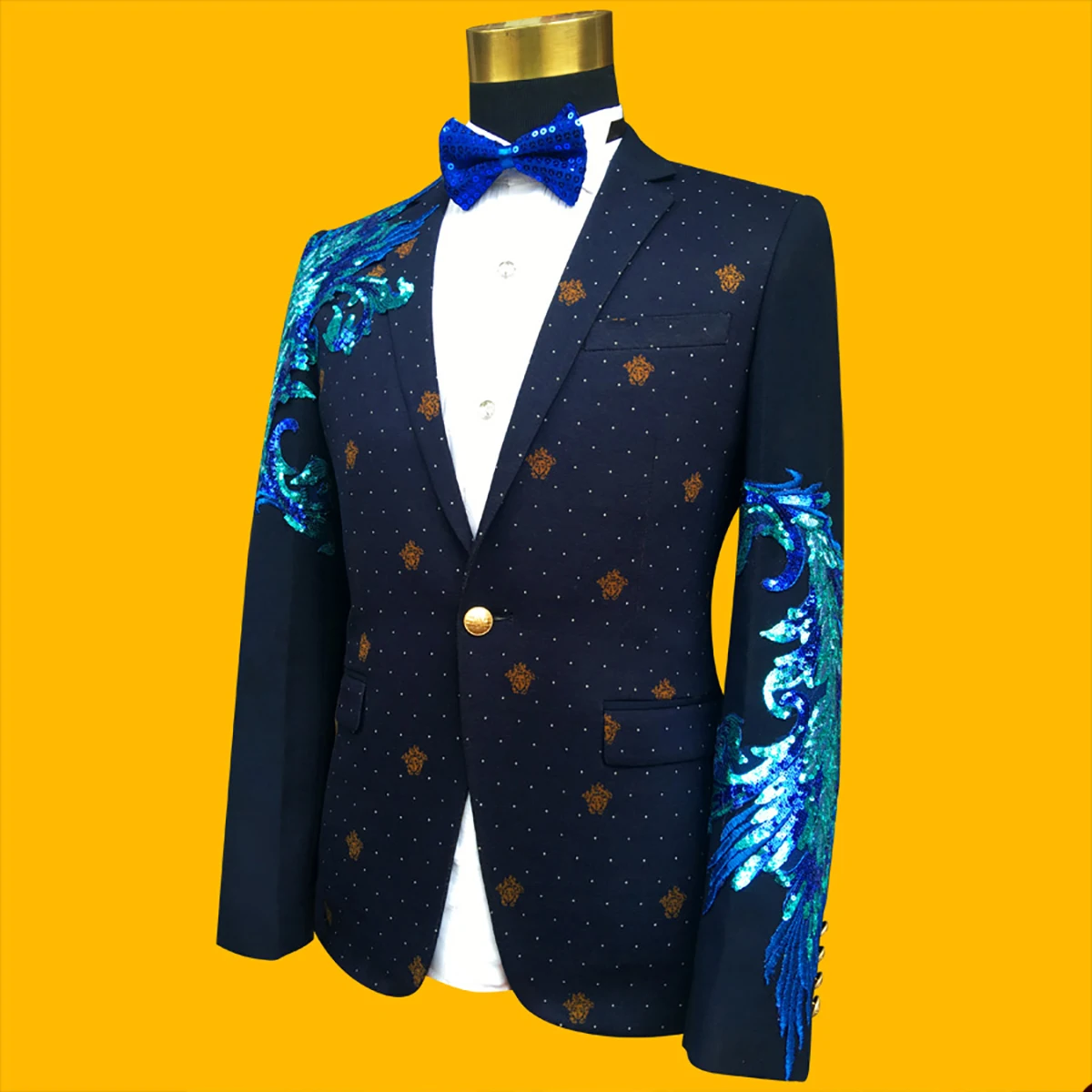 Fashion Cotton Wedding Men's Suit New Embroidered Decals Slim Fit 2-Pieces Tailor-Made Groom Formal Occasions Size Customized