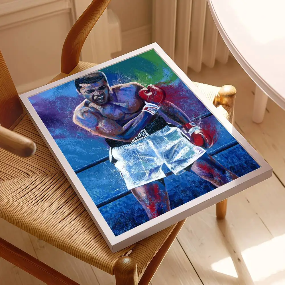 جديد كلاسيكي محمد علي قماش اللوحة الشهيرة الملاكم إلهام المشارك ورق مقاوم للماء ملصق مقهى البيت بار طلاء جدران