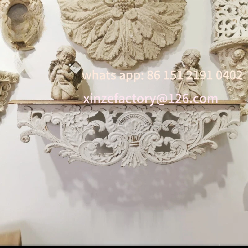 

Customizable American retro carved wall rack living room solid wood creative decorative rack wall rack B & B old wall baffle