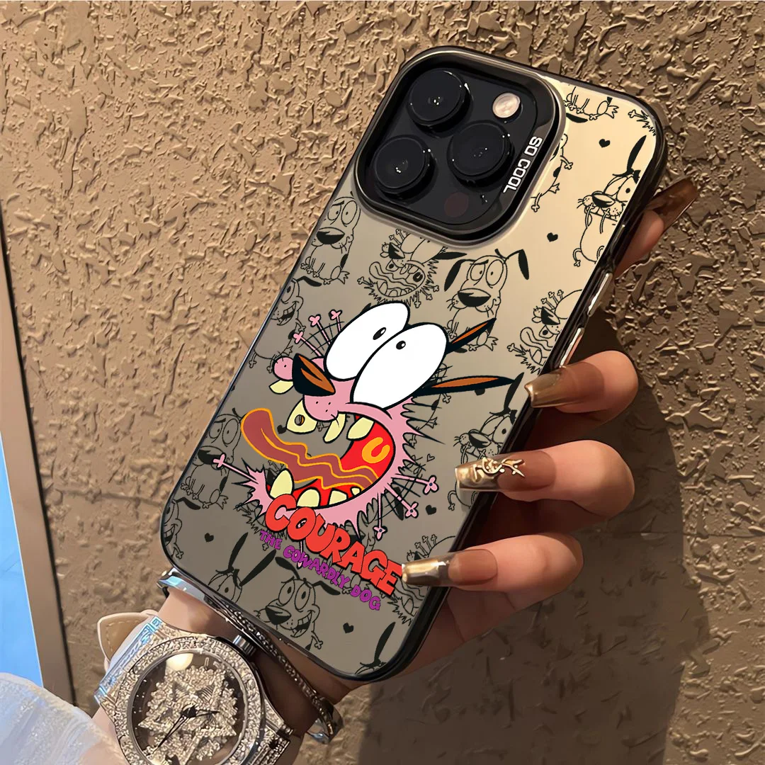 Hot COURAGEOUS Cowardlys Dog Phone Case for IPhone 16 15 14 13 12 11 Mini Pro Max X XR XSMAX 8 7 Plus Anti Fall Matte Back Cover