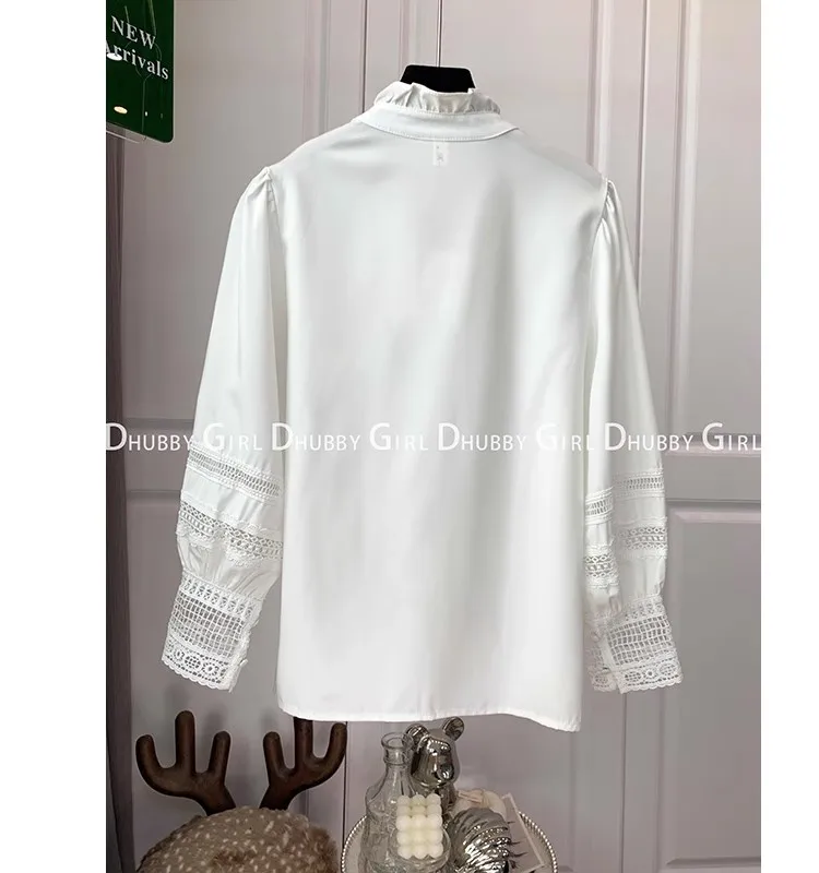 Korean Fashion Retro White Commuter Basic Women\'s Shirts Sweet Loose Summer Tops Korean Fashion Vintage Blouse Femme