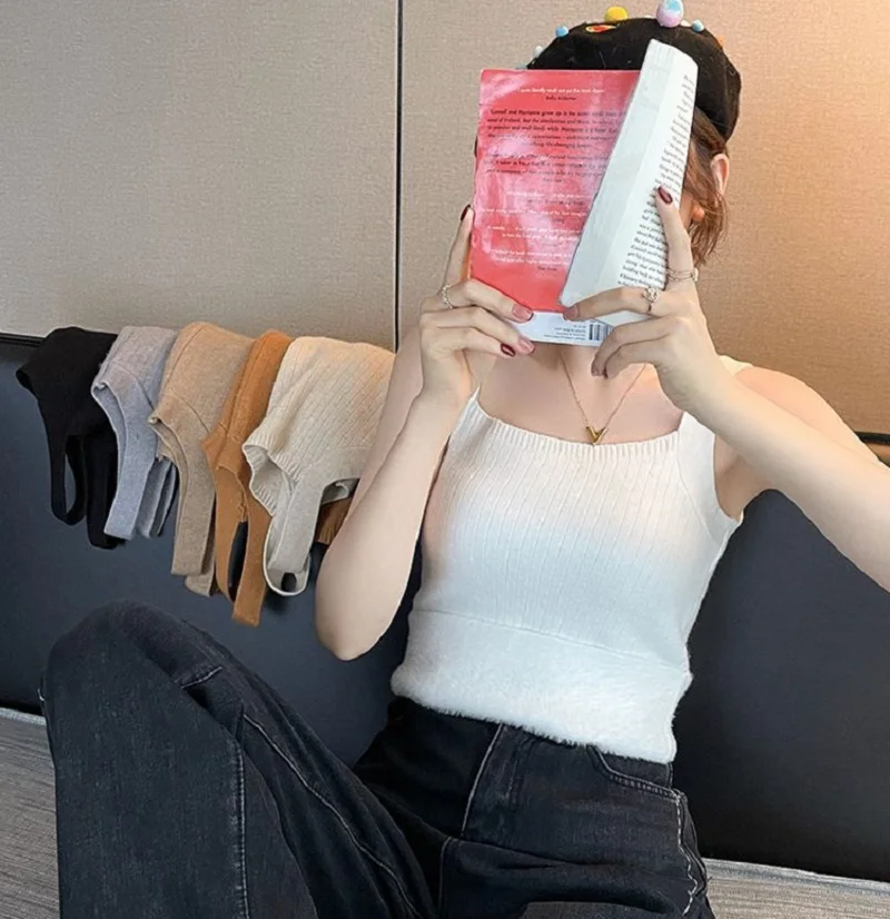 Women Warm Camisole Fleece Fleece Tank Top Thermal Tank Thermal Sleeveless Tops For Winter Indoor Home