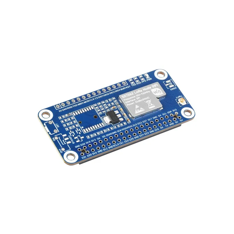 SX1262 LoRaWAN Node Module Expansion Board for Raspberry Pi, With Magnetic CB antenna, Options For Frequency Band And GNSS Funct