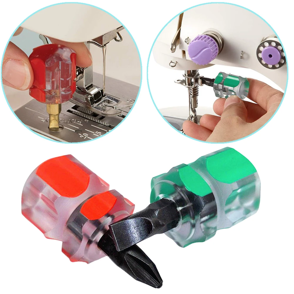 Mini Short Radish Head Screwdriver Flat Cross Head For Portable Precision Car Repair Tool Needle Plate DIY Sewing Machine Tools