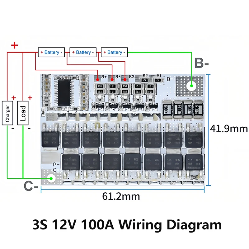 3s/4s/5s Bms 12v 16,8v 21v 3,7v 100a Li-Ion Lmo Ternäre Lithium Batterie Schutz Platine Li-polymer Balance Laden