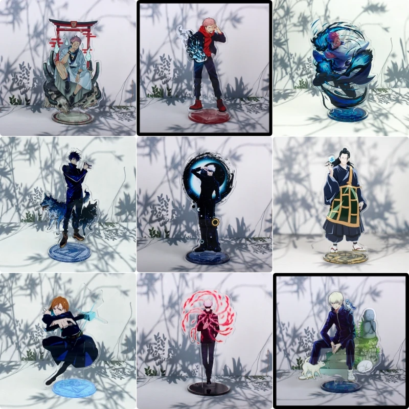 16Cm Jujutsu Kaisen Anime Character Standing Acrylic Desktop Decor Cartoon Gojo Satoru Ryomen Sukuna Posing Accessories Gift