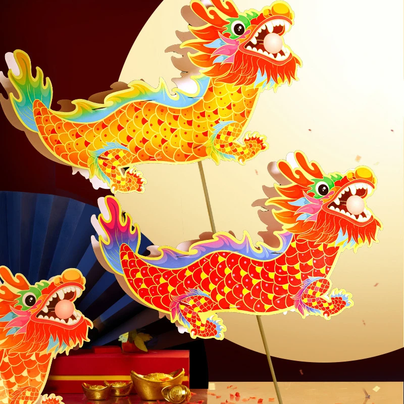 Mid-Autumn Festival Intangible Heritage Handmade Diy Dragon Dance Flying PP Lantern Children's Creative Decorative Toy Works