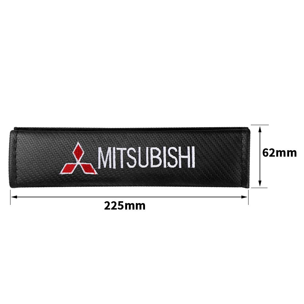 1/2pcs Car Seat Belt Cover Auto Carbon Fiber Safety Belts Shoulder Protection For Mitsubishi l200 Colt Evolution Mirage Cross