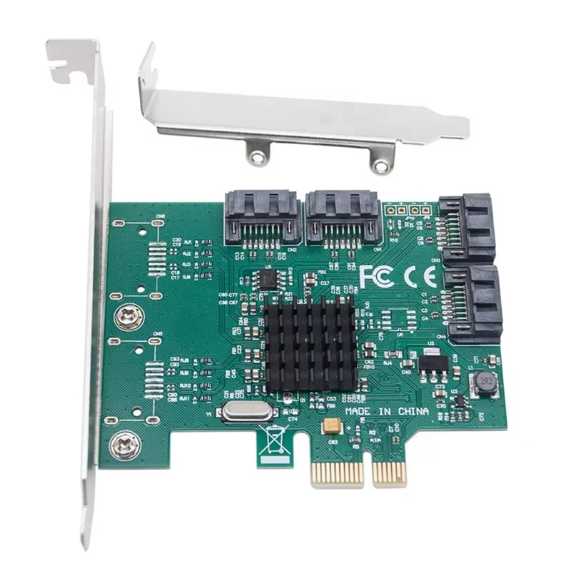 SATA PCIE Expansion Card Adapter PCI Express X1 To 4 Port SATA3.0 Controller 88SE9215 Chip PCI E PCI-E SATA 3 Multiplier