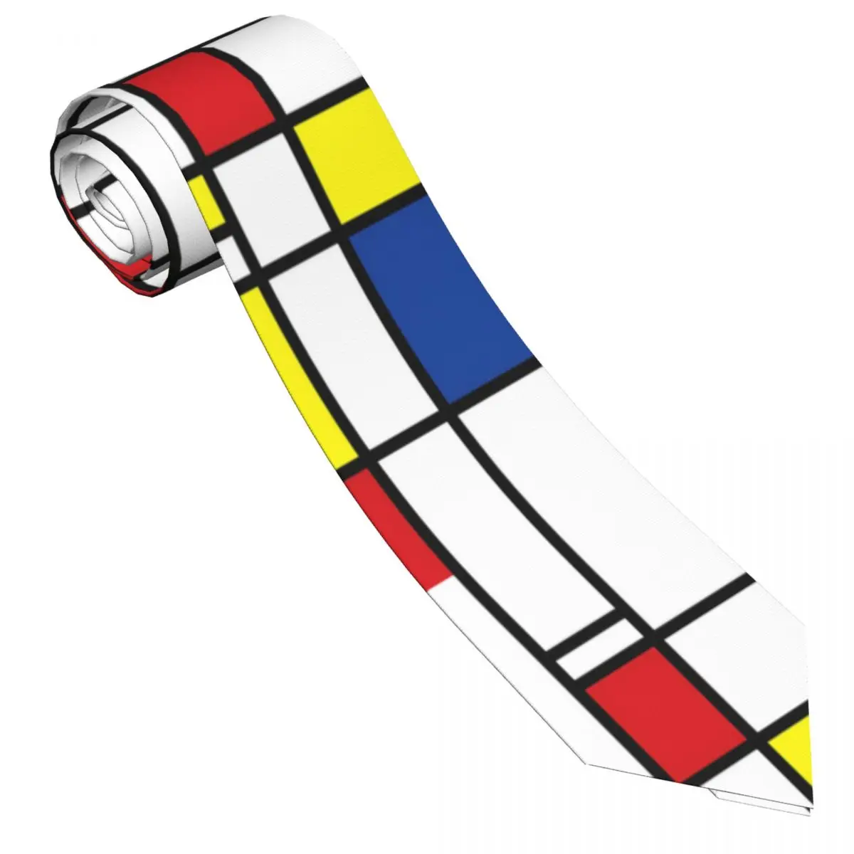 Geometric De Stijl Tie Mondrian Minimalist 8CM Printed Neck Ties Accessories Business For Man Blouse