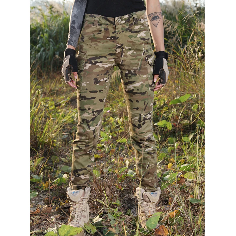 New Multicam Camouflage Woman Tactical Long Pants Woman Tactical Pants 4 Optional Colors MCBK MCA MC MTP