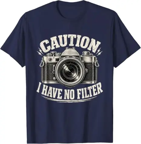 Vorsicht, ich habe keinen Filter – Lustiges Retro-Kamera-Fotografie-T-Shirt Y2k für professionelle Fotografen, Persönlichkeits-Outdoor-Kleidung T-Shirt – Detail 13