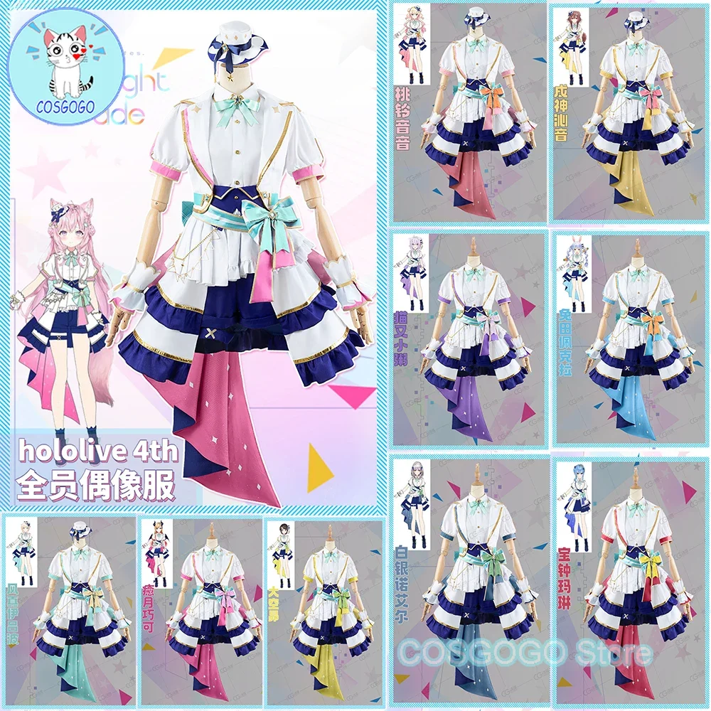 COSGOGO Vtuber Hololive 4th Towa Lamy Sora Roboco San Noel Takane Lui All Members Cosplay Costume Halloween Outfits Women Dress