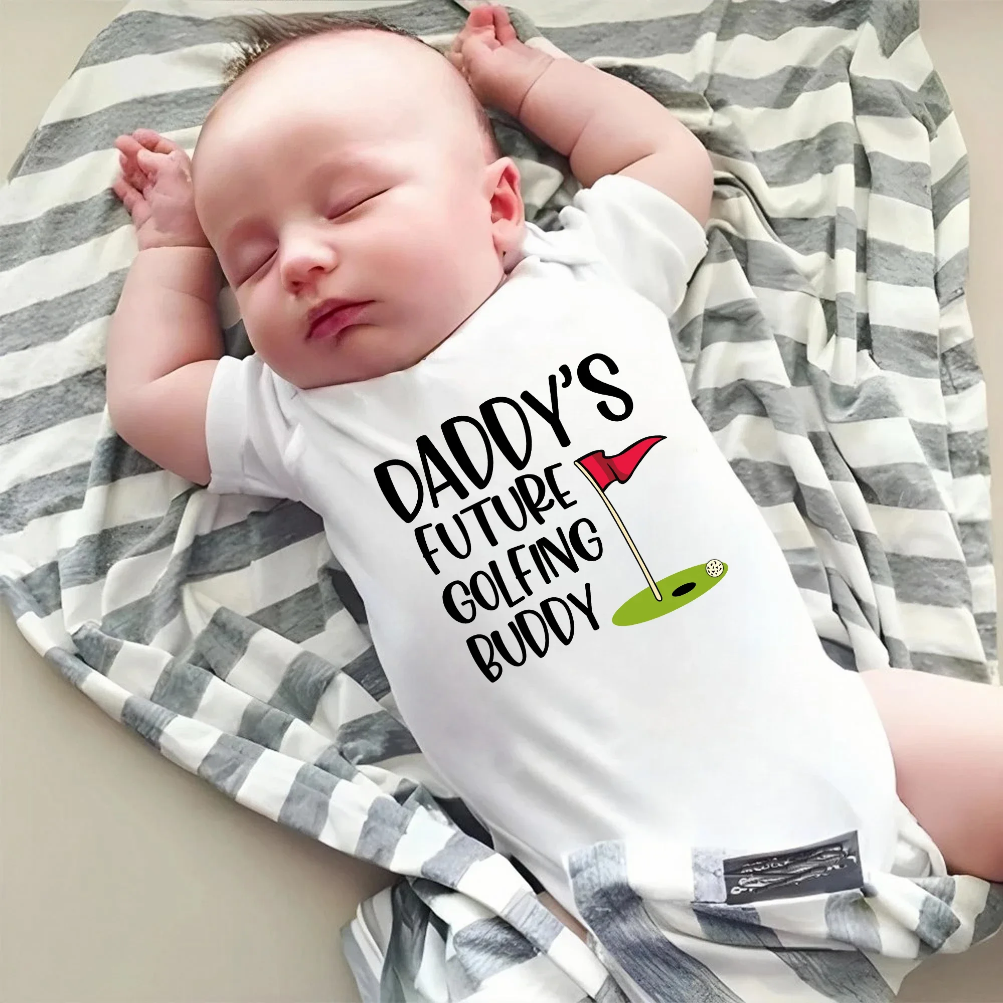 Daddy's Future Golfing Buddy Baby Romper Cute Toddler Infant Jumpsuit Baby Shower Gift Funny Golfing Bodysuit Cotton Baby Outfit