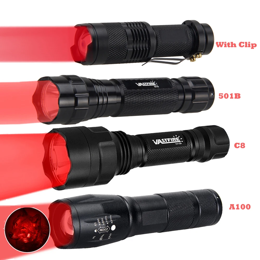 VASTFIRE Mini 9LED Red Flashlight 1Mode Nurses Caregiver Vein Imaging 625nm Vein Finder Torch Pocket Tactical Hunting Flashlight