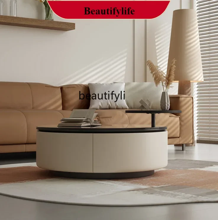 

Italian Minimalist Coffee Table Combination Living Room Home Small Apartment Tea Table High Sense round Tea TableA G1218