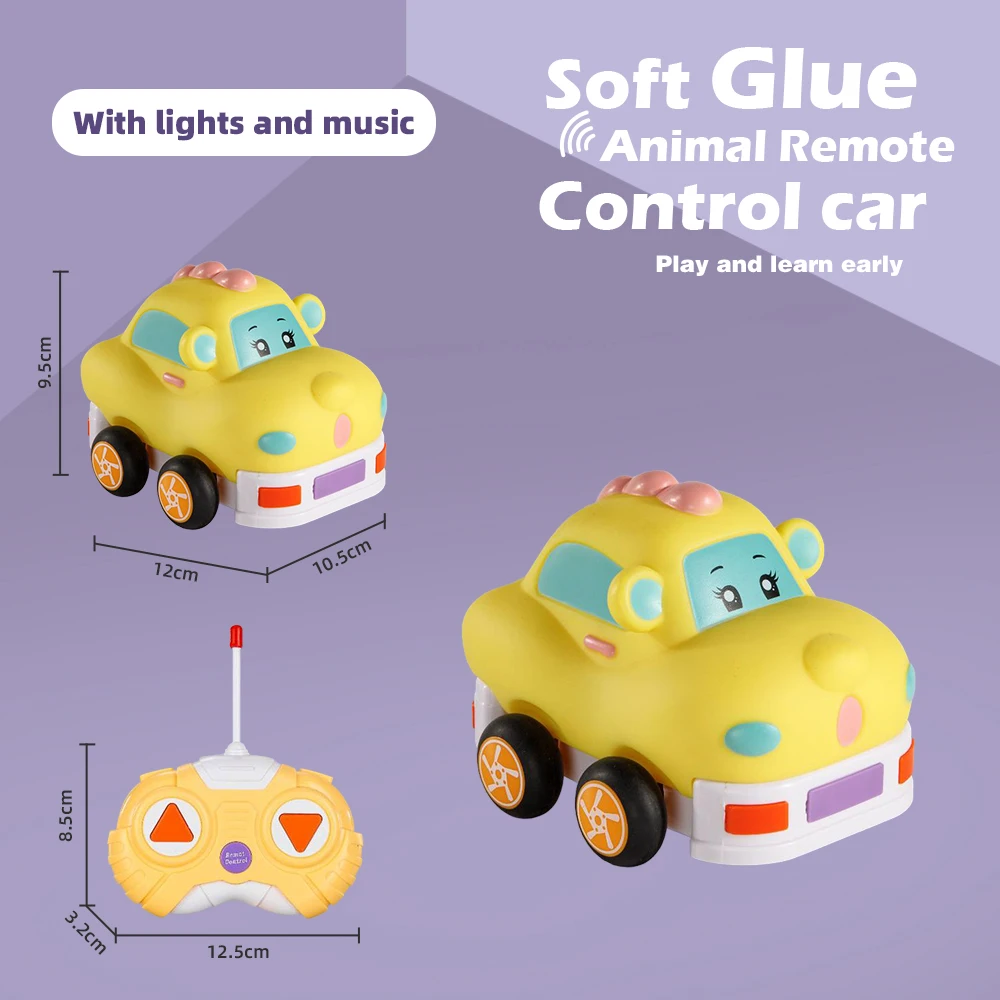 2.4G Remote Control Vinyl Cartoon Car High Strength Collision Resistance RC Kids Toy for Children Gift