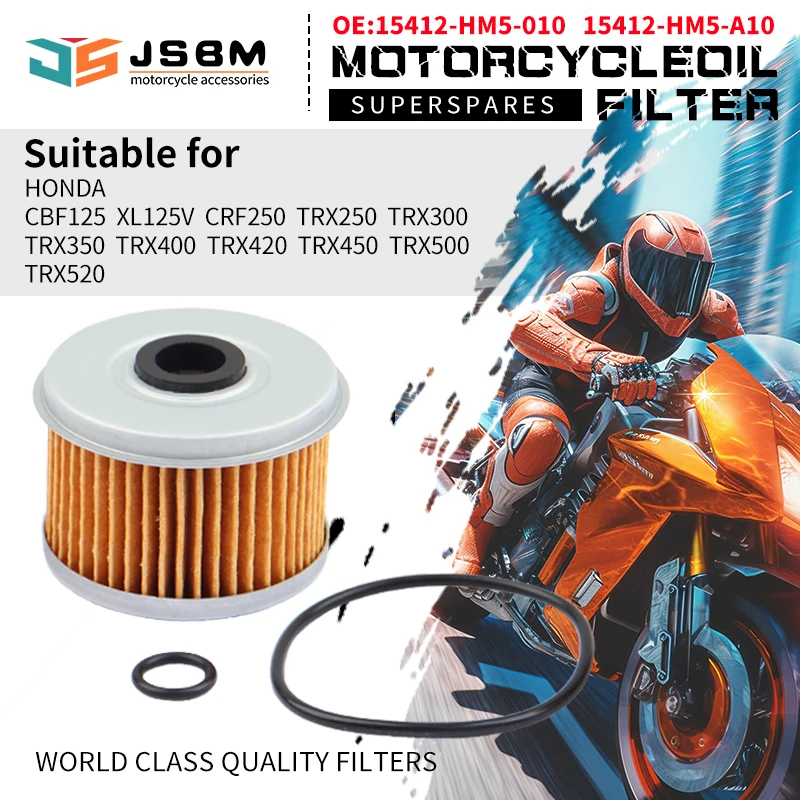 JSBM Motorcycle Engine Oil Filter For HONDA CBF125 TRX250X TRX300EX ATC250 CRF250 CBF250 XL125V TRX 350 400 420 450 300 500 520