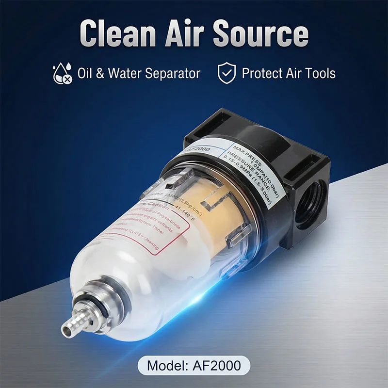 

AF2000 1/4 Air Source Processor Filter Pressure Regulator Oil/Water Separator Air Compressor Pneumatic Components