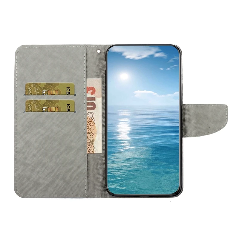 For Xiaomi Redmi 13 Case Painted Leather Flip Stand Case for Funda Xiaomi Redmi 13 Redmi13C Wallet Card Slot Holder Phone Cover