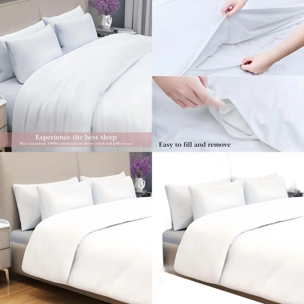 

Уютный комплект белого пододеяльника из 100% хлопка с 2 наволочками (полный размер)