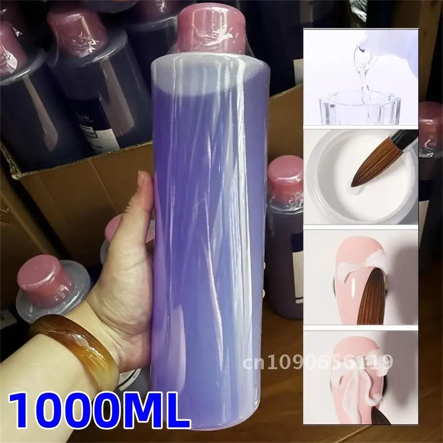 1000ML płyn akrylowy do paznokci EMA do proszku akrylowego nieżółty akrylowy monomer płyn do przedłużania rzeźba narzędzia do Manicure *