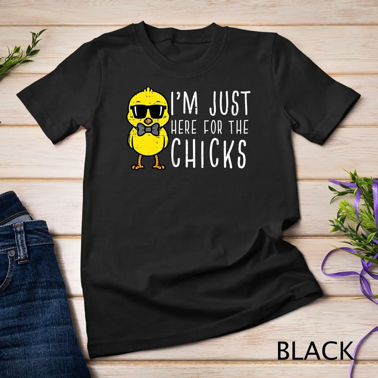Kids Im Just Here For The Chicks Cute Easter Boys Toddler T shirt vintage Washed Top For Everyday Wear Soft Comfortable Casual
