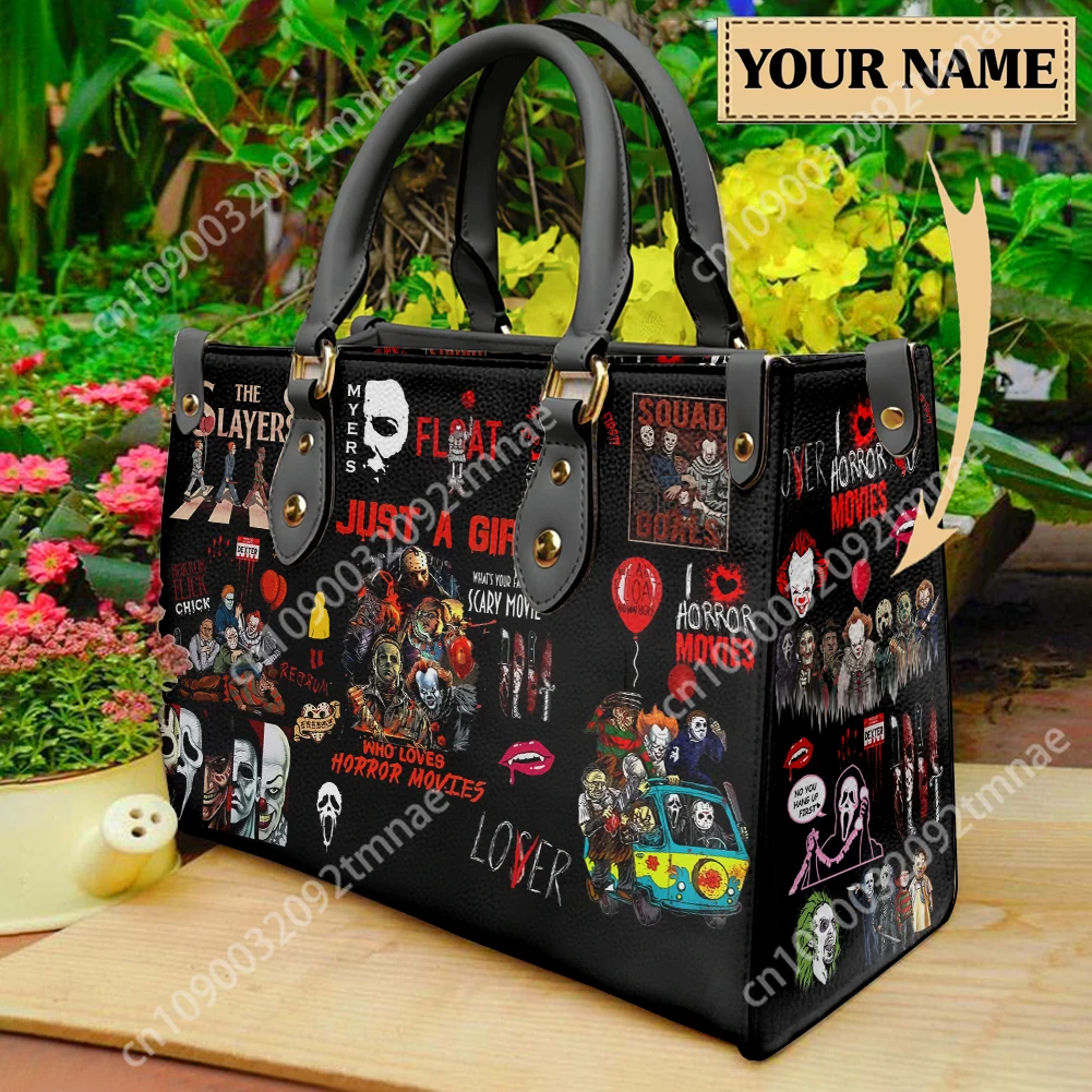 Horror Movie Killer Handbags for Women Elegant Halloween Tote Large Capacity Bag Women PU Custom Multi Bolsas Para Mujeres Gift