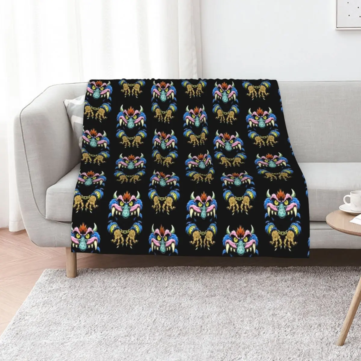 

MY PET MONSTER 1980&x27;S ARTWORK Essential T-Shirt Throw Blanket Soft Big Quilt Flannel Fabric Blankets