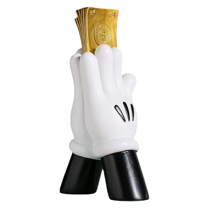 

Disney Mickey Mouse Cartoon Anime Hand Statue Money Gesture Sculpture Cartoon Home Decor Collection Ornament Brithday Xmas Gifts
