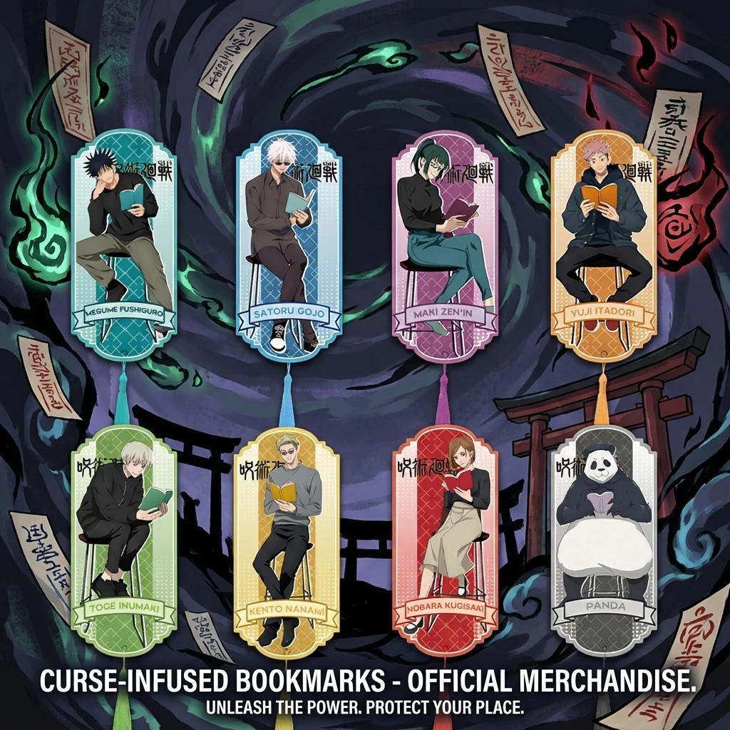 Marcapáginas de Acrílico con Borla de Jujutsu Kaisen, Impresión de Alta Calidad, Mercancía de la Serie de Manga 2D, Regalo de Cosplay para Coleccionistas y Fans