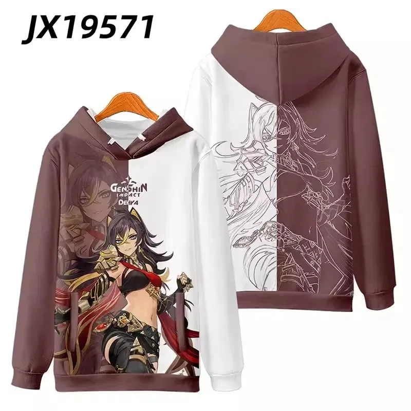 لعبة Genshin Impact Dehya هوديي Dehya أزياء تنكرية للجنسين ثلاثية الأبعاد مطبوعة على شكل جمجمة معطف أنيق لربيع الخريف