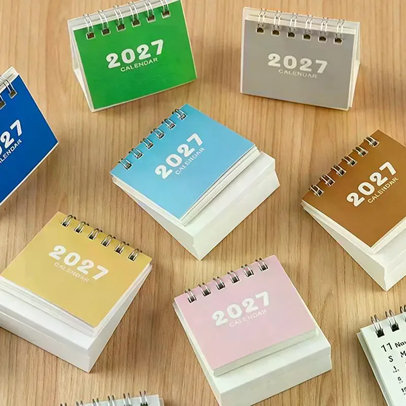 2027 Desk Calendar Mini Portable Travel Calendars: Home Office School Daily Schedule Planning Home Decor