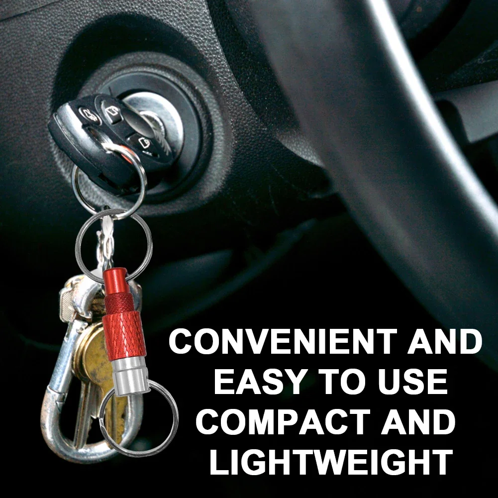 1-2PCS Aluminum Alloy Quick Release Swivel Keychain Mini Rotary Buckle Detachable Pull Apart Keyring EDC Tool Quick Release