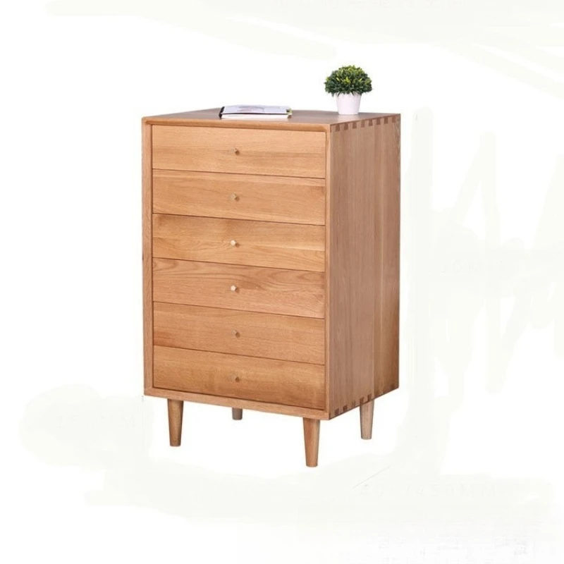 Pure solid wood chest, Nordic white oak locker, modern simplicity, bedroom furniture