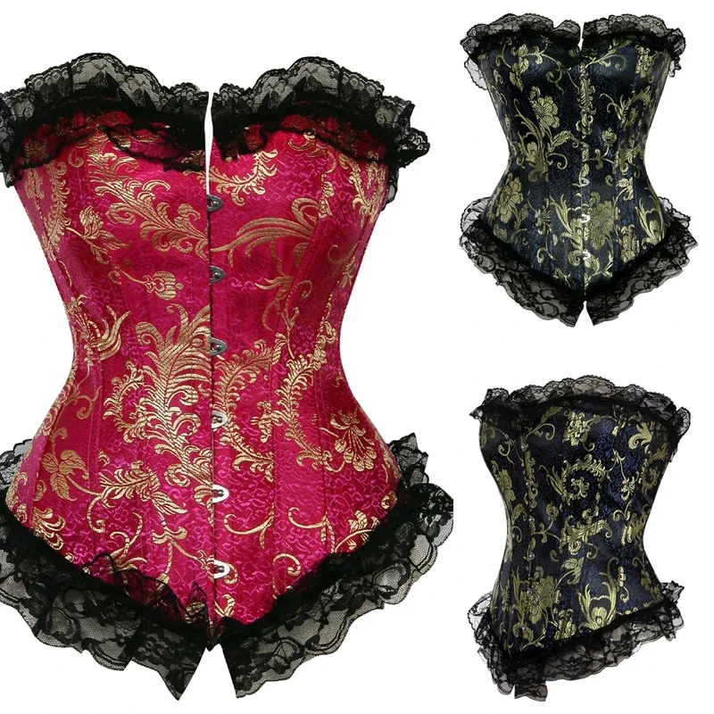 Corset Top Women Burlesque Bustier Sexy Shapewear Corsets Brocade Palace Classic Korsett Party Dance Party Costumes Plus Size