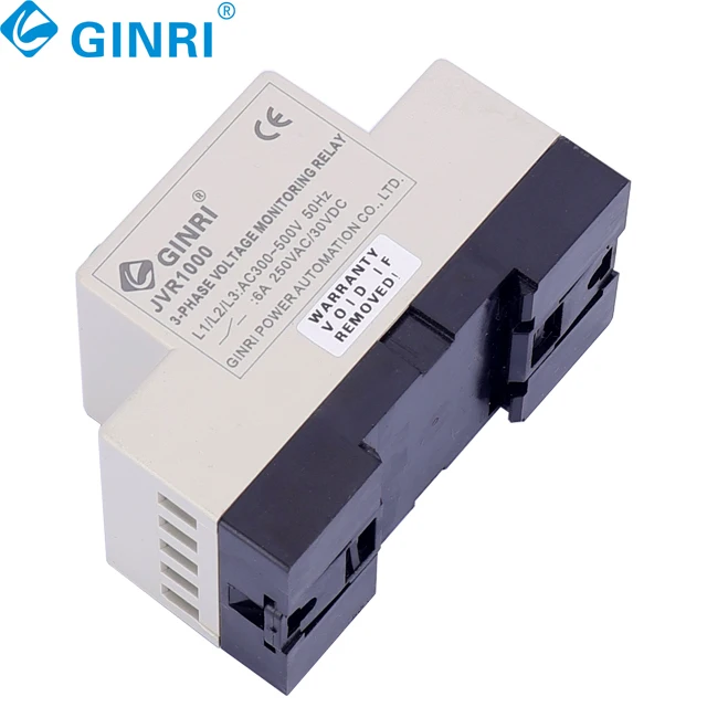 Monitor trifásico de bajo voltaje y sobretensión con retardo de tiempo, 6A, 250V, 220V CA, 1NO, 1NC, con registro de fallos
