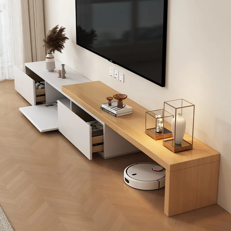 

Hxl solid wood tv stand and coffee table set - expandable tv cabinet