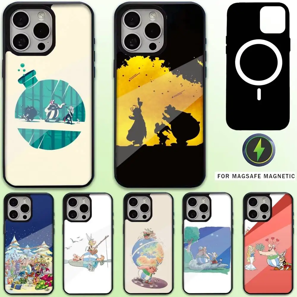 

A-Asterix Cartoon O-Obelix Phone Case For iPhone17,16,15,14,13,12,11 Plus,Pro Max Magnetic For Magsafe Wireless Charging