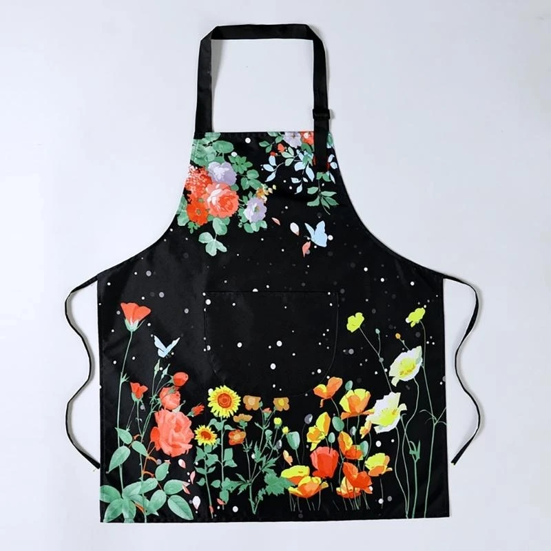 

652F Waterproof Apron with Breathable Fabric Oil-proof Kitchen Apron for Home Cooks Cooking Baking Work Clothes Multipurpose