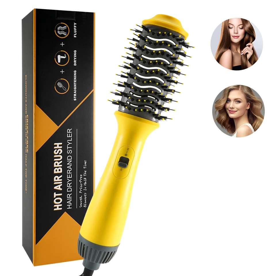 Hair Dryer Hot Air Brush Styler and Volumizer Hair Straightener Curler Comb Roller One Step Electric Ion Blow Dryer Brush