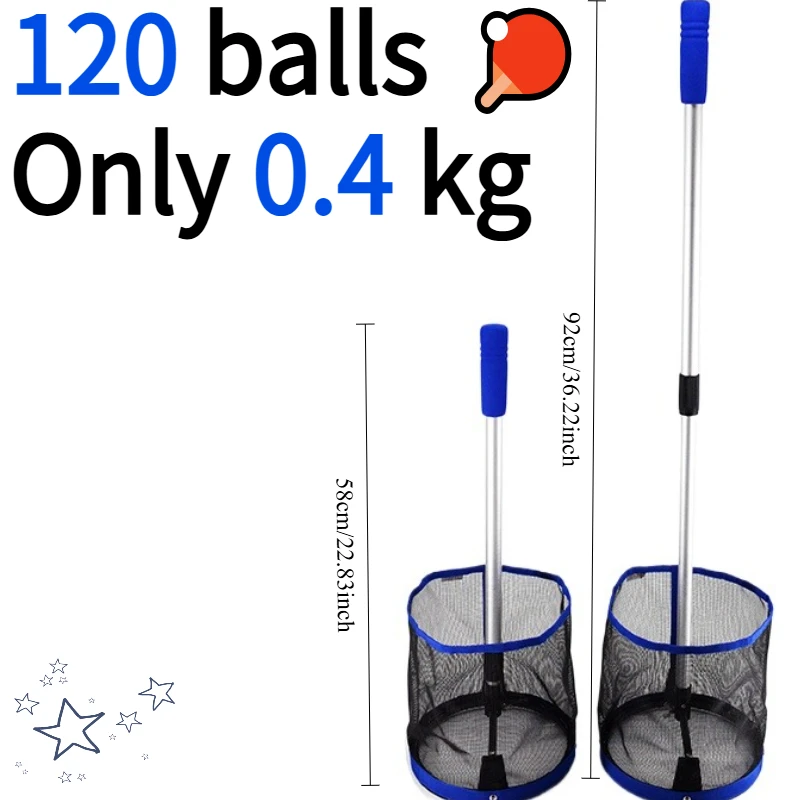 Portable Lightweight Spring Table Tennis Ball Picker Recycling Net Pickup Basket Multi-Ball Basin Trainer