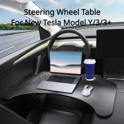 Mesa plegable multifuncional para Tesla Model 3/Y/3+ Highland 2024, portátil, escritorio, bandeja de comida, soporte para bebidas de coche, bandeja