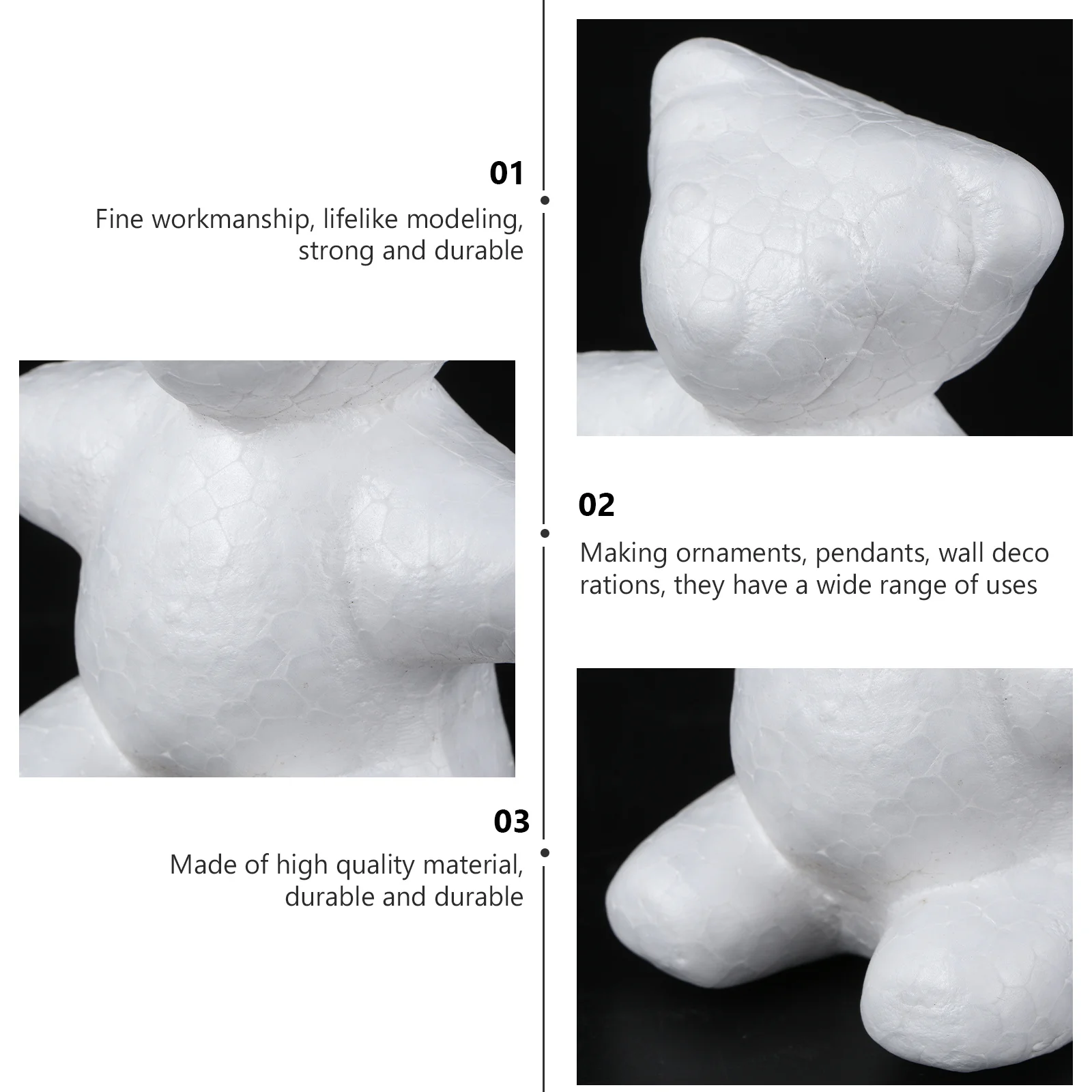 

5pcs Foam Craft Bear Diy Unfinished Ornament For Decor Pendant Wall Art Making Supply Activity Handicraft