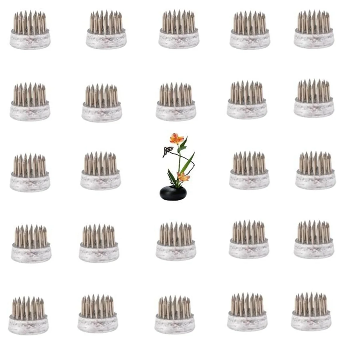 Flower Frogs for Arrangements Holder Flower Frog Stainless Steel Pin Frog for Classroom, Home, Office (0.9 Inch 24 Pcs)