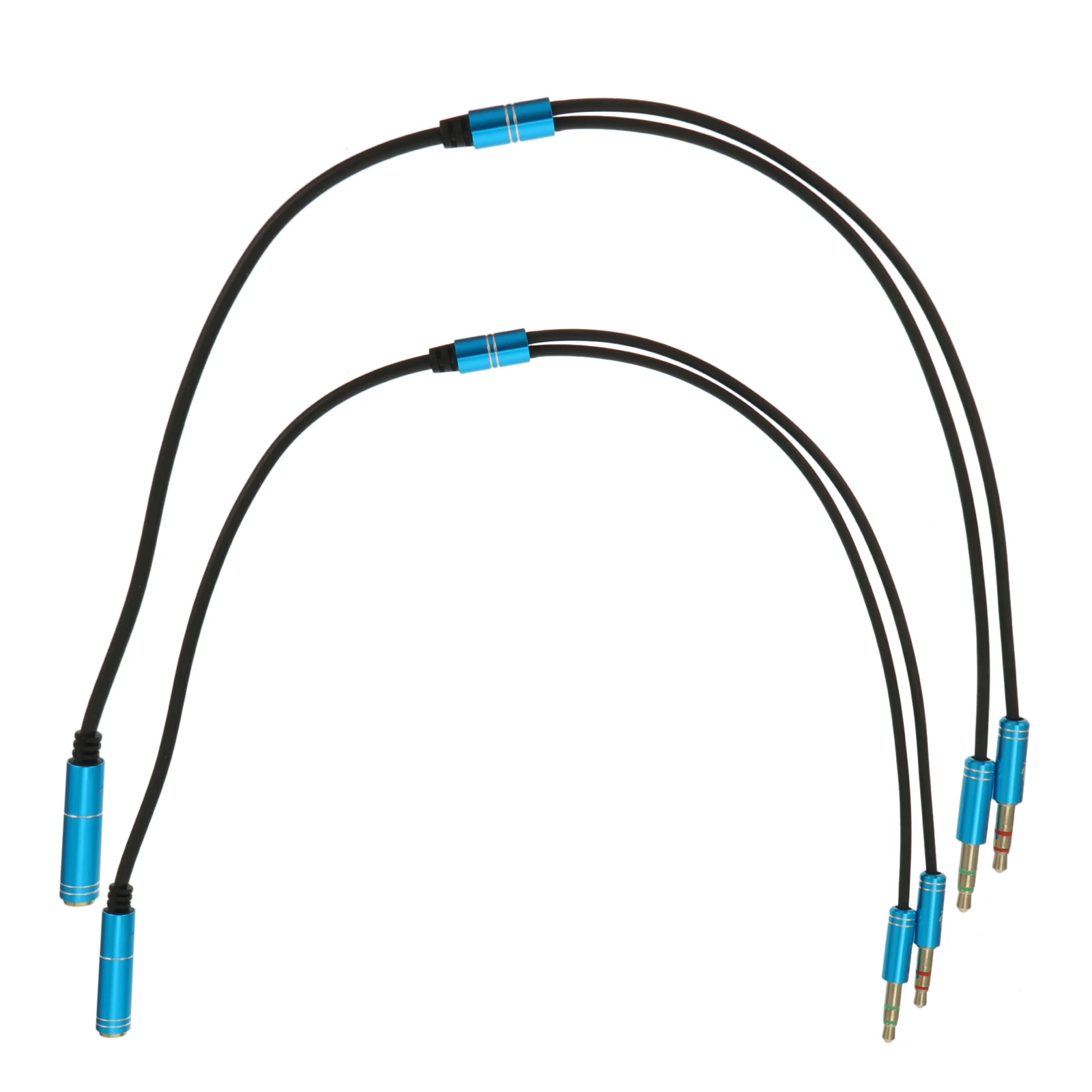 

2pcs Audio Extension Cable Aluminum Alloy Copper Core 3 5mm Headphone Mic Splitter Durable Shielding Lightweight Compact Audio