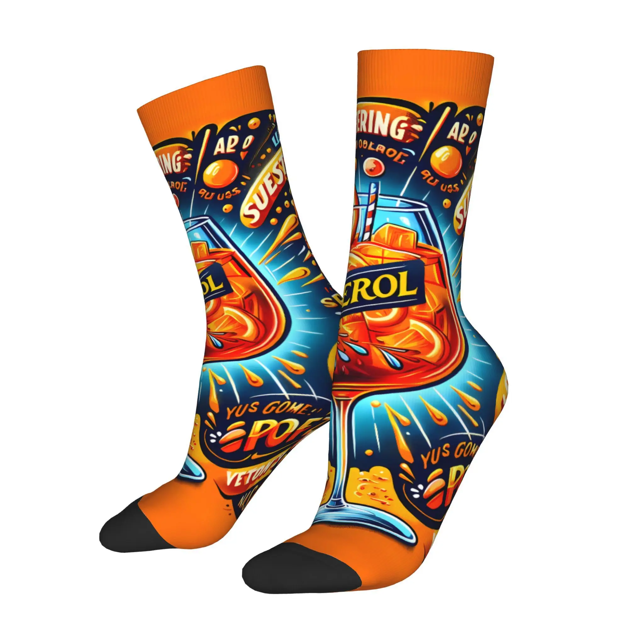 

Orange Sweet Wine Aperol Sock Printed Man Polyester Fashion