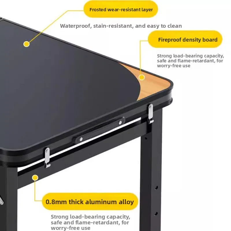 طاولة قابلة للطي، قابلة للطي في الهواء الطلق، طاولة صغيرة مستطيلة محمولة للتخييم والنزهات والسوق الليلي، طاولة وكراسي قابلة للطي #3