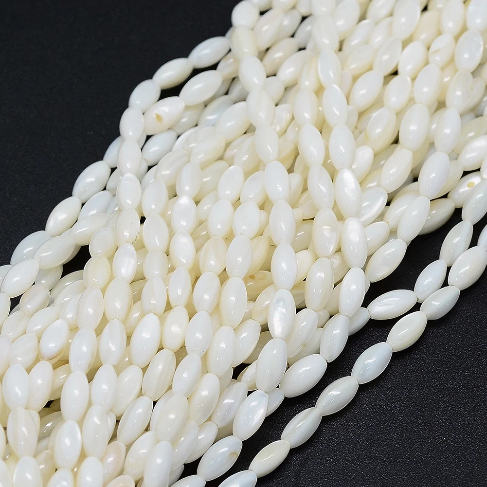 20 Strands Dyed Natural Oval Shell Beads White Loose Beads For Jewelry Making Diy Necklace Bracelet Earrings Accessories  8x4mm