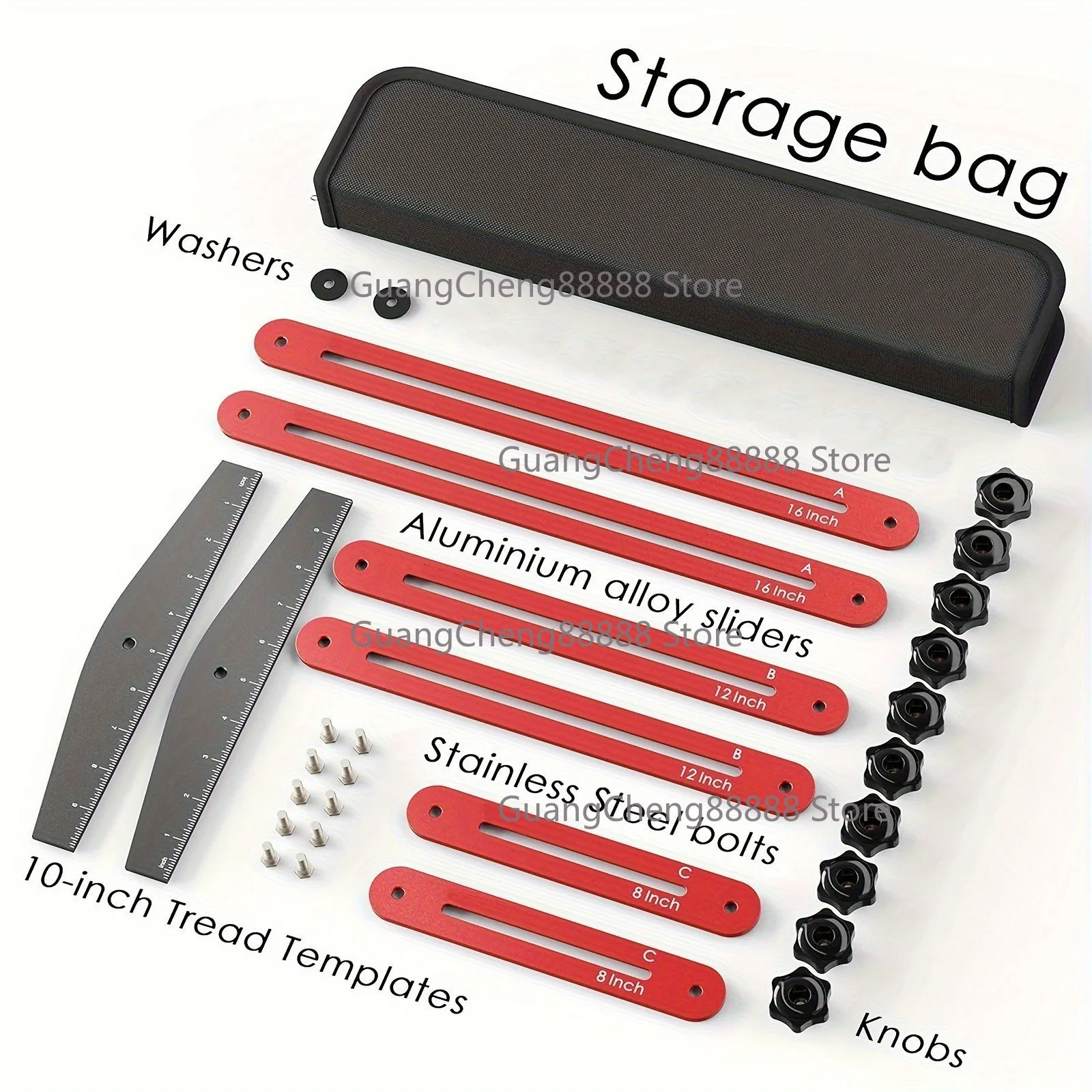 

Aluminum Alloy Stair Ruler Multifunctional Stair Gauge Measuring Folding Ruler Woodworking Decoration Tool